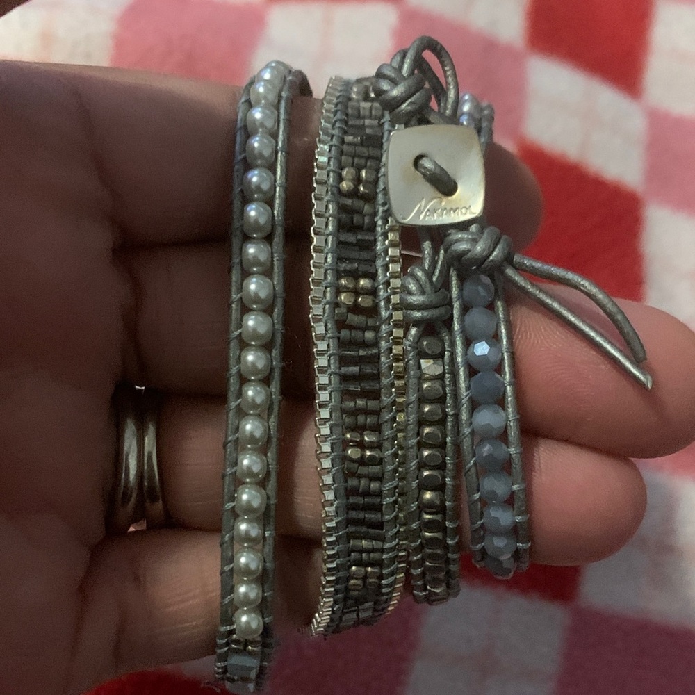 Nakamol Pearl and Crystal Wrap Bracelet